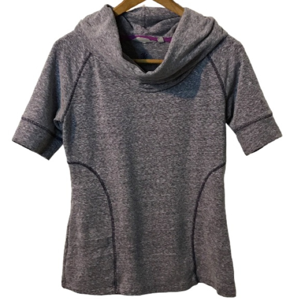 ATHLETA Purple Cowl Neck Athletic Wear Front Pocket Size S